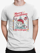 All Is Bright Christmas Winter Snowflake Design Men's T-shirt