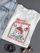 All Is Bright Christmas Winter Snowflake Design  Women's T-shirt