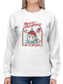 All Is Bright Christmas Winter Snowflake Design Women's Sweatshirt