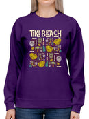 Tiki-Beach Hawaiian Vacation Vibes Graphic Women's Sweatshirt