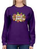 Beach Day - Hawaiian Island Fun Graphic Women's Sweatshirt