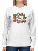 Beach Day - Hawaiian Island Fun Graphic Women's Sweatshirt