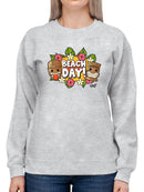 Beach Day - Hawaiian Island Fun Graphic Women's Sweatshirt