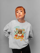 Tropical Ukulele And Palm Tree Tiki-Vibes Women's Sweatshirt