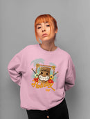 Tropical Ukulele And Palm Tree Tiki-Vibes Women's Sweatshirt