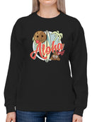Aloha Tropical Coconut Icon Trendy Graphic Women's Sweatshirt