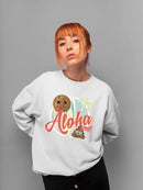 Aloha Tropical Coconut Icon Trendy Graphic Women's Sweatshirt