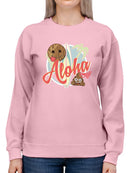Aloha Tropical Coconut Icon Trendy Graphic Women's Sweatshirt