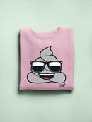 Cool Funny Poop In Shades Trendy Graphic Symbol  Women's Sweatshirt