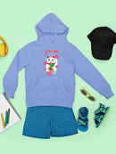 Japanese Fortune Cat - Lucky Cat Sakura Graphic  Youth's Hoodie