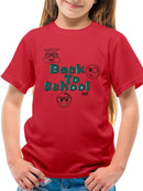 Back To School Fun Trendy Graphic Symbols T-shirt