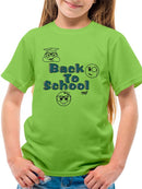 Back To School Fun Trendy Graphic Symbols T-shirt