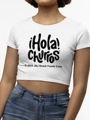 Whimsical Churro Lover Design - Retro Snack-Themed Artwork Women's Crop Tee