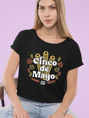 Cinco De Mayo Churros Festive Celebration Design Women's Crop Tee