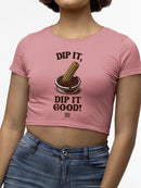 Churro Dipping Chocolate Artwork - Fun Dessert Lover  Women's Crop Tee