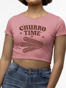 Churro Time Retro Starry Snack  Women's Crop Tee