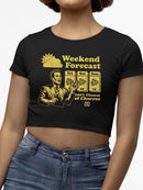 Weekend Forecast Graphic - Churro Fun Design Women's Crop Tee