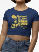 Weekend Forecast Graphic - Churro Fun Design Women's Crop Tee