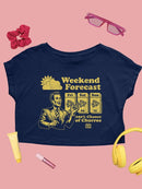 Weekend Forecast Graphic - Churro Fun Design Women's Crop Tee
