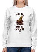 Churro Dipping Chocolate Artwork - Fun Dessert Lover  Women's Sweatshirt