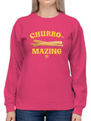 Churro-Mazing Fun Retro Foodie Design Women's Sweatshirt