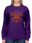 Churroiffic Times Ahead Fun Snack Graphic Women's Sweatshirt