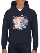 Retro Dippin’ Dots Delight - Colorful Ice Cream Treat Graphic Youth's Hoodie