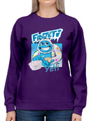 Frozeti the Yeti - Cool Dippin’ Dots Ice Cream Graphic Women's Sweatshirt