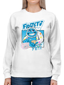 Frozeti the Yeti - Cool Dippin’ Dots Ice Cream Graphic Women's Sweatshirt