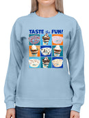 Taste the Fun - Dippin’ Dots Ice Cream Assorted Treats Graphic Women's Sweatshirt