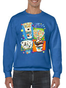 Colorful Dippin' Dots Ice Cream Treats - Fun Dessert Graphic Men's Sweatshirt