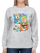 Colorful Dippin' Dots Ice Cream Treats - Fun Dessert Graphic Women's Sweatshirt