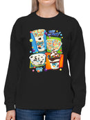 Colorful Dippin' Dots Ice Cream Treats - Fun Dessert Graphic Women's Sweatshirt