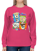 Colorful Dippin' Dots Ice Cream Treats - Fun Dessert Graphic Women's Sweatshirt