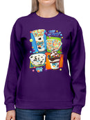Colorful Dippin' Dots Ice Cream Treats - Fun Dessert Graphic Women's Sweatshirt