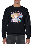 Retro Dippin’ Dots Delight - Colorful Ice Cream Treat Graphic Men's Sweatshirt