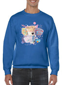 Retro Dippin’ Dots Delight - Colorful Ice Cream Treat Graphic Men's Sweatshirt