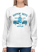 Taste the Fun Frozeti Dippin' Dots Retro Yeti Graphic Women's Sweatshirt
