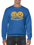 You Decide - Dual Mood Emoji Retro Graphic Men's Sweatshirt