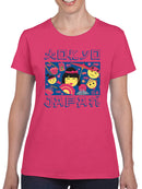 Japanese Streetwear Emoji - Geisha, Sushi, Ramen, Fuji Women's T-shirt