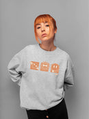Celestial Joy Icons - Retro Cosmic Emojis Women's Sweatshirt