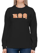 Celestial Joy Icons - Retro Cosmic Emojis Women's Sweatshirt