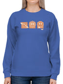 Celestial Joy Icons - Retro Cosmic Emojis Women's Sweatshirt