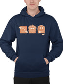 Celestial Joy Icons - Retro Cosmic Emojis Men's Hoodie