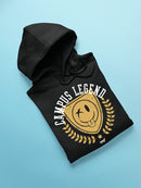 Campus Legend Shield - Retro College Graphic Men's Hoodie