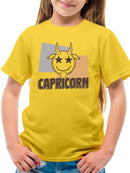 Capricorn Zodiac Graphic - Retro Goat Symbol Design Youth's T-shirt