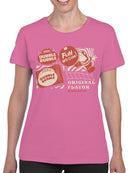 Officially Licensed Dubble Bubble Retro Gum Packaging Design Women's T-shirt