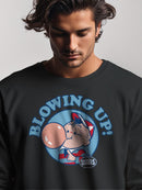 Officially Licensed Dubble Bubble Blowing Up with Men's Sweatshirt