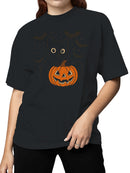 Halloween Cat with Pumpkin Women's T-shirt
