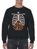 Halloween Candy Skeleton Men's Sweatshirt